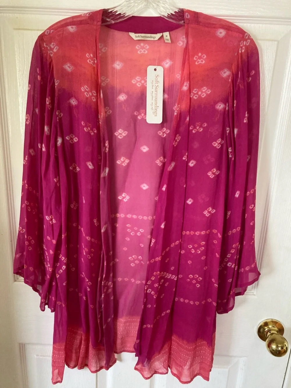 Soft Surroundings Pink to Magenta Ombre Open Kimono - Picture 1 of 9